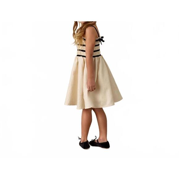 NEW NORALEE girl's annabelle dress in metallic ivory